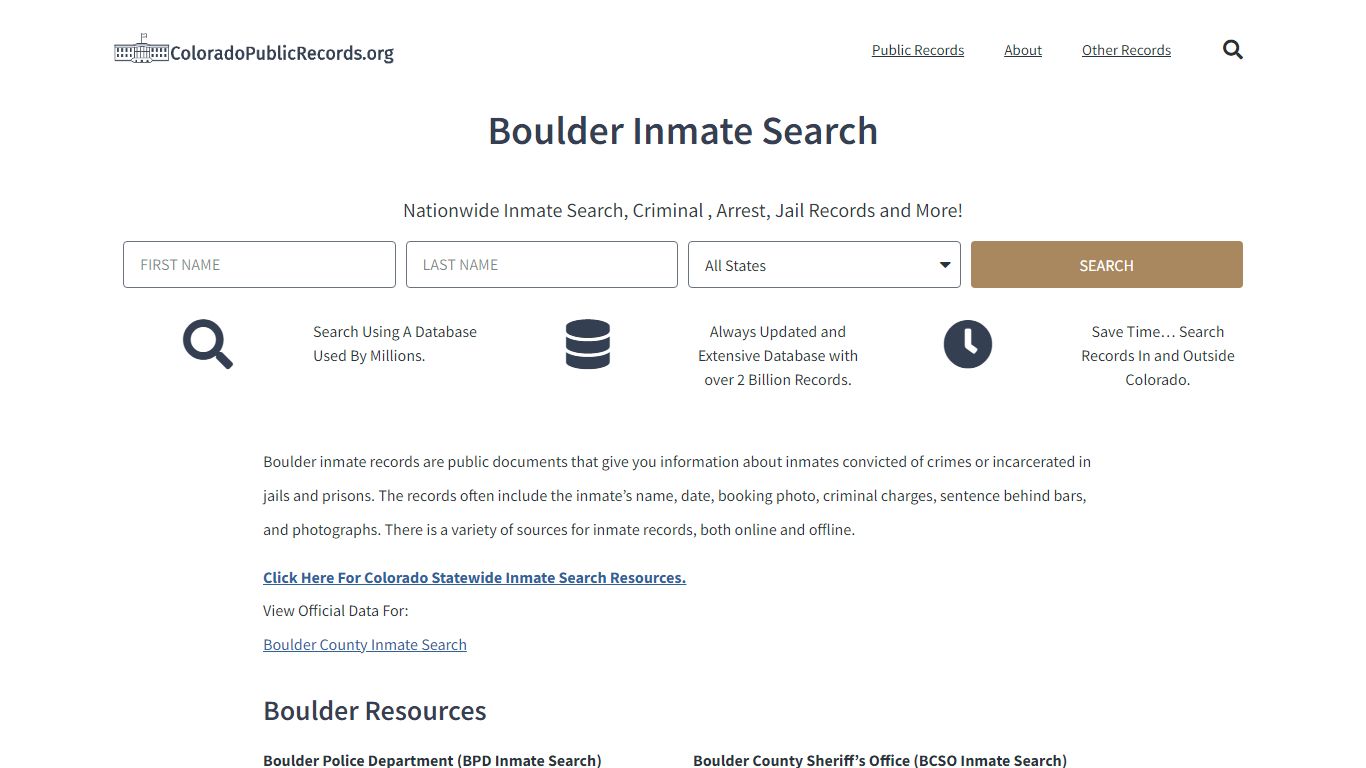 Boulder Inmate Search - Current & Past BPD CO Jail Records